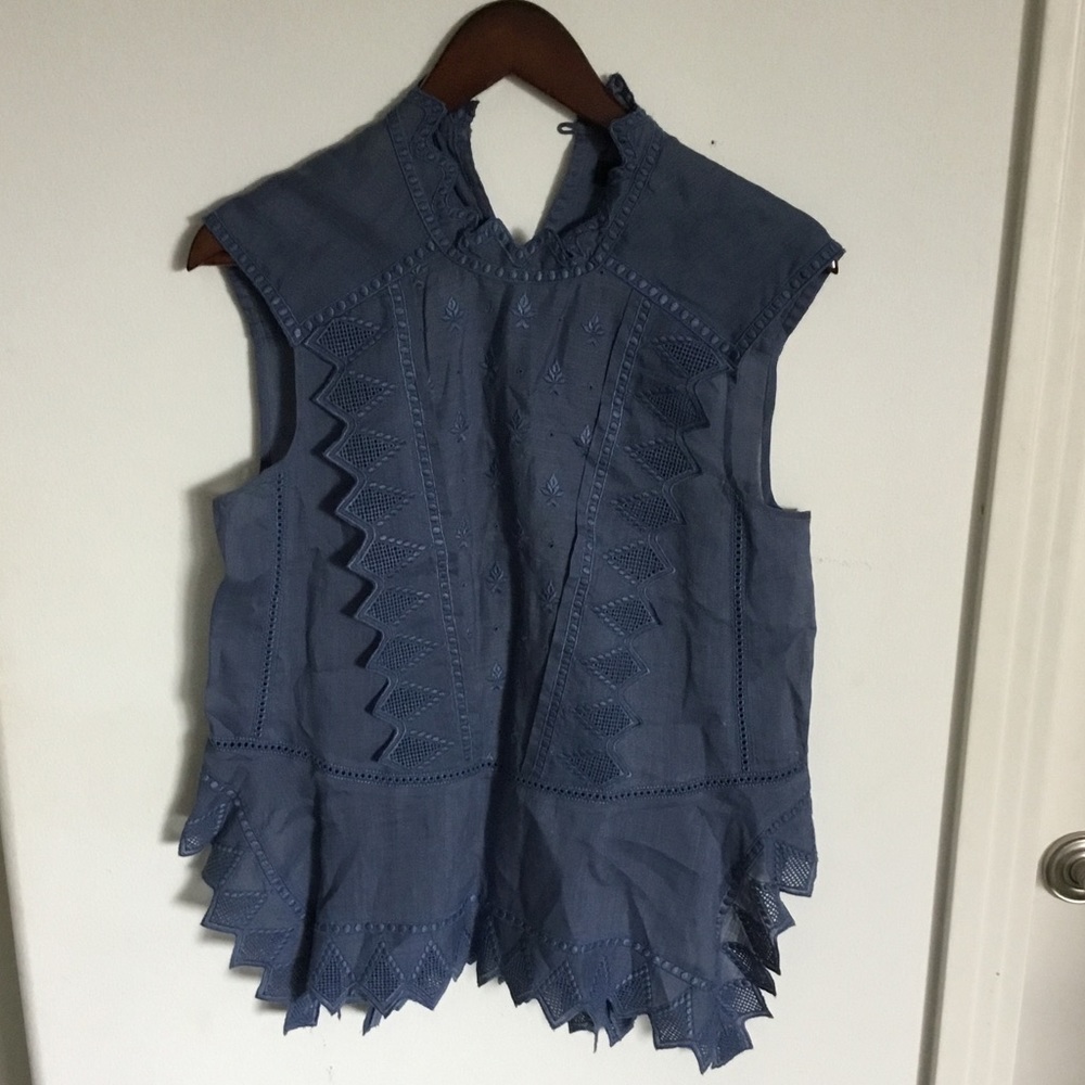 Isabel Marant blue sleeveless blouse